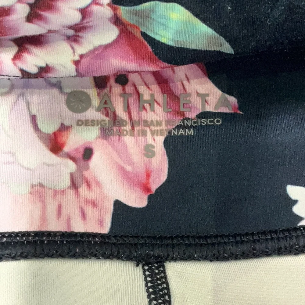 Athleta Size S Run Free Garden Party Floral 7/8 Ankle Tights Yoga Leggings - Picture 4 of 6